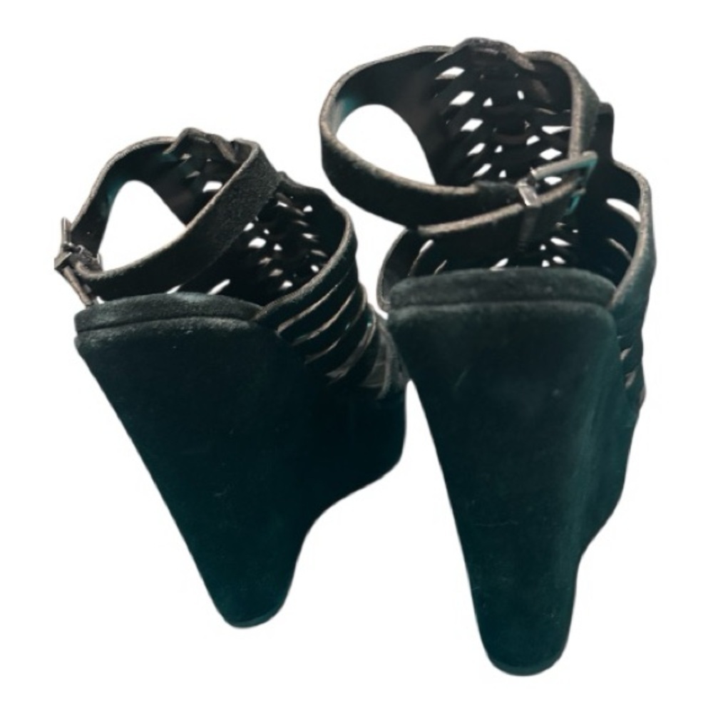 SCHUTZ Black Strappy Wedge Sandals - Picture 4 of 8